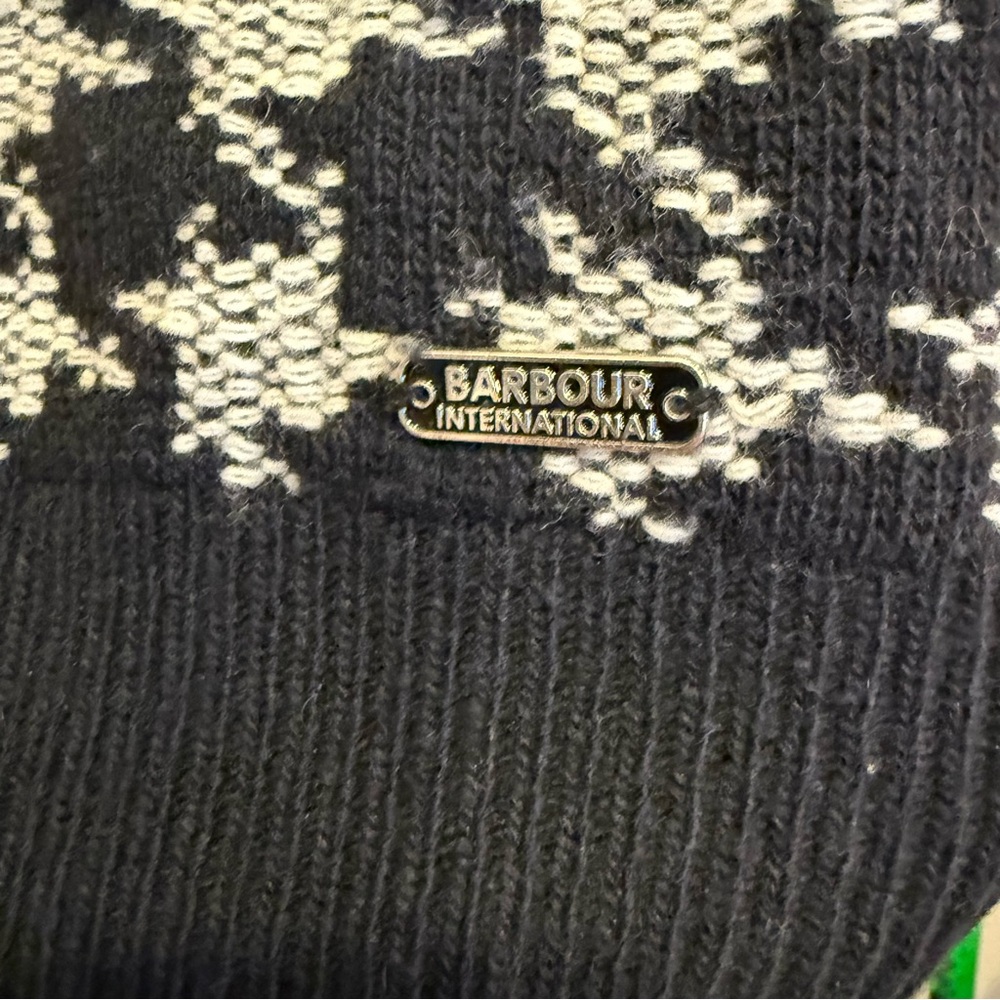 Barbour Black and Gray Houndstooth Wool Knit Sweater sz10 - Picture 6 of 10